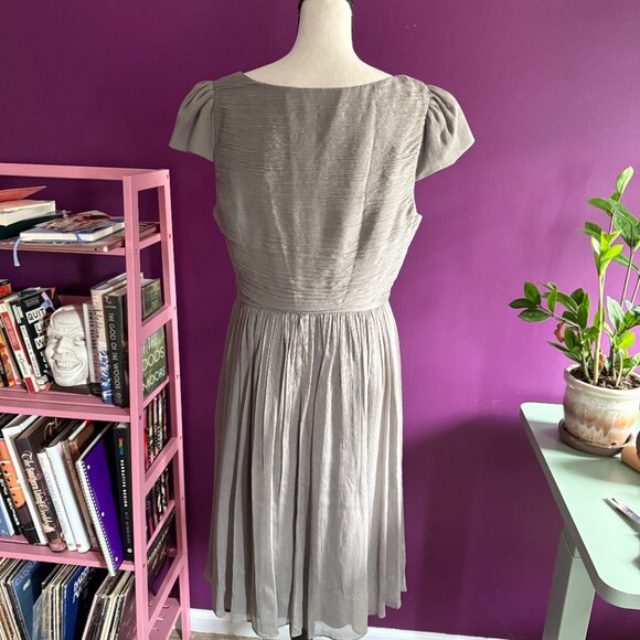 J.Crew Gray Silk Chiffon Mirabelle Dress Dress Size 10 - Picture 5 of 8